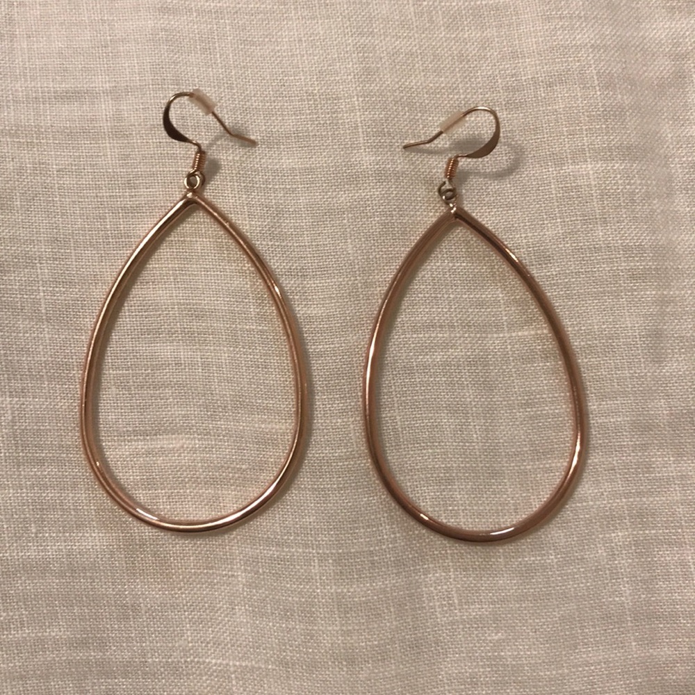 JBloom Rose Gold Oval Hoops